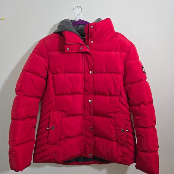 Tommy Hilfiger red puff coat size L - Picture 2 of 4